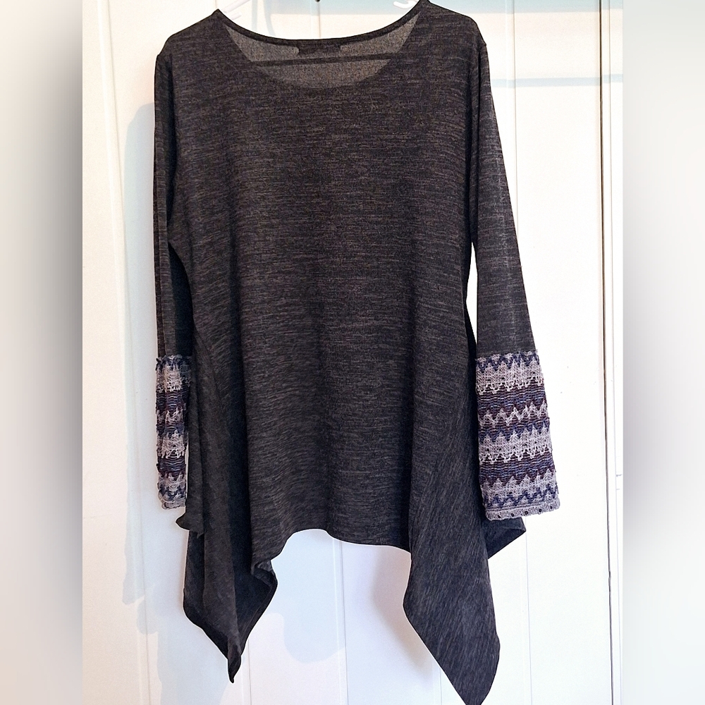 Indigo Soul VGC Gray Boho Tunic Sweater Size M - Picture 2 of 3